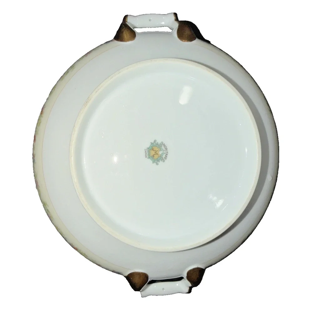 Vintage Noritake Japan Covered Serving Bowl Floral Gold 11.5” (1918-1921) N44